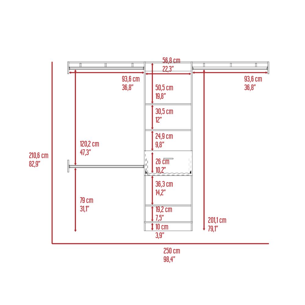 1-Drawer 4-Shelf Closet System Wenge