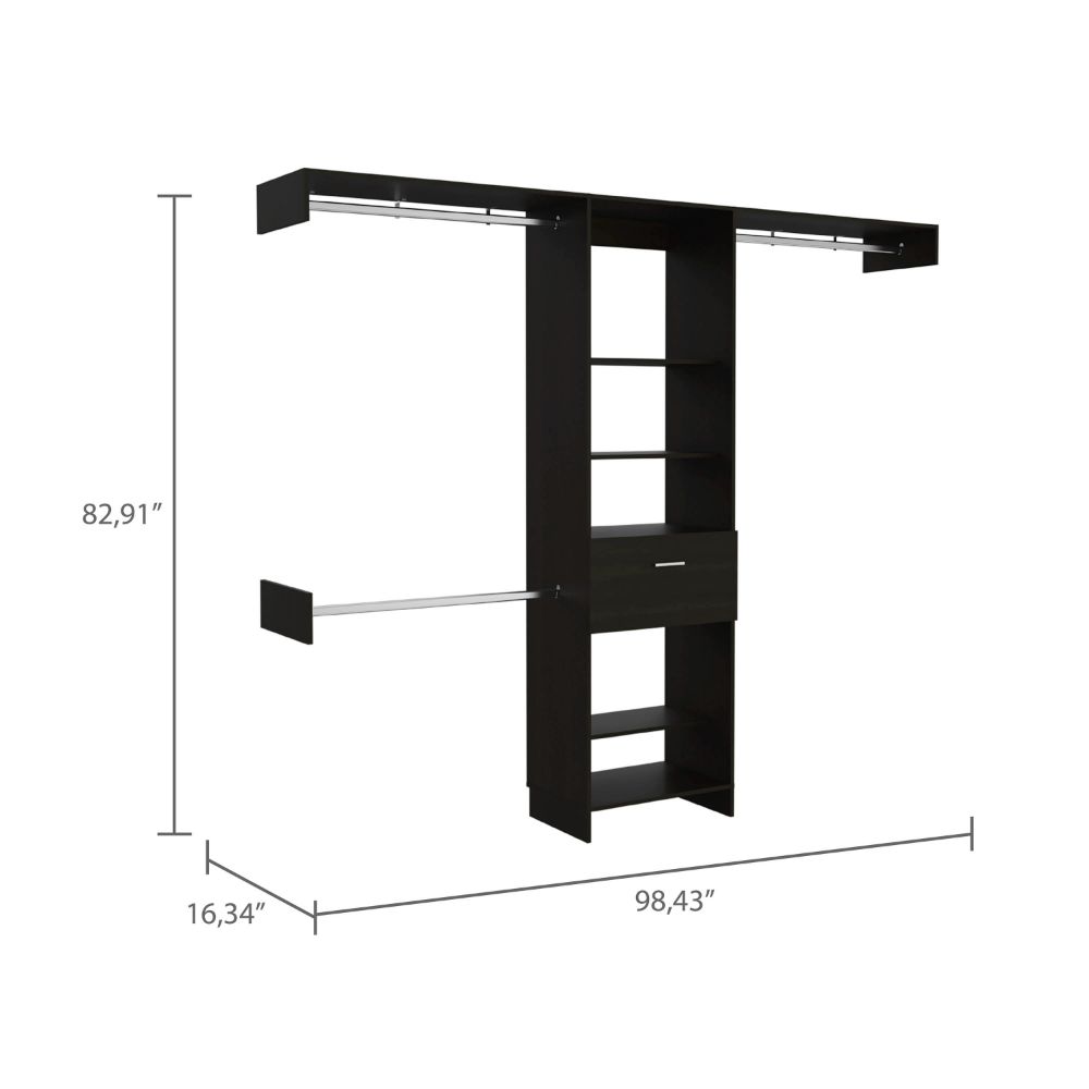 1-Drawer 4-Shelf Closet System Wenge