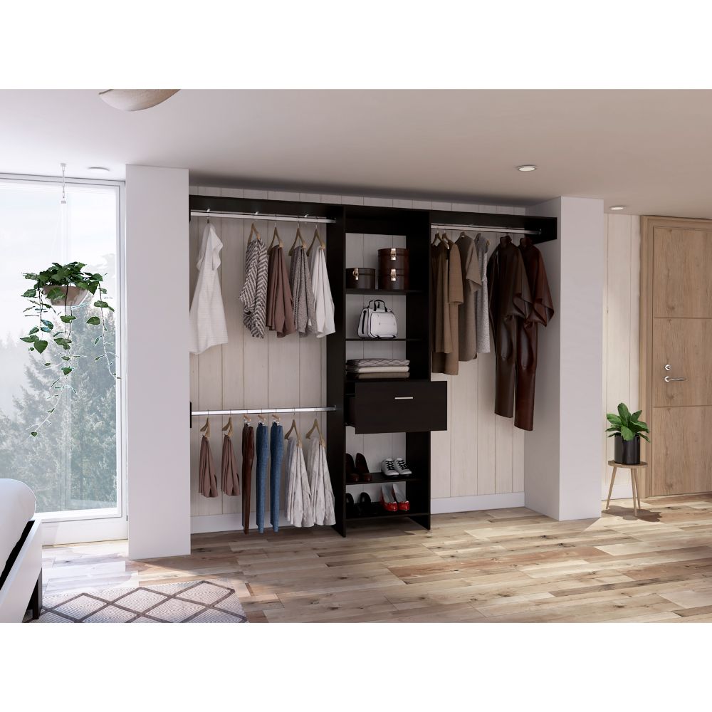 1-Drawer 4-Shelf Closet System Wenge