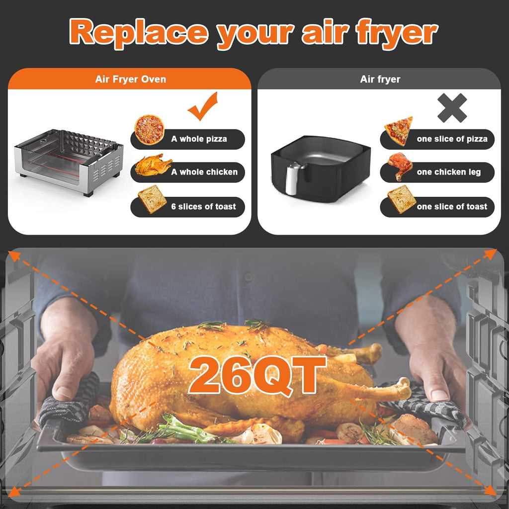 Geek Chef 6 Slice 26QT Air Fryer Toaster Oven Combo