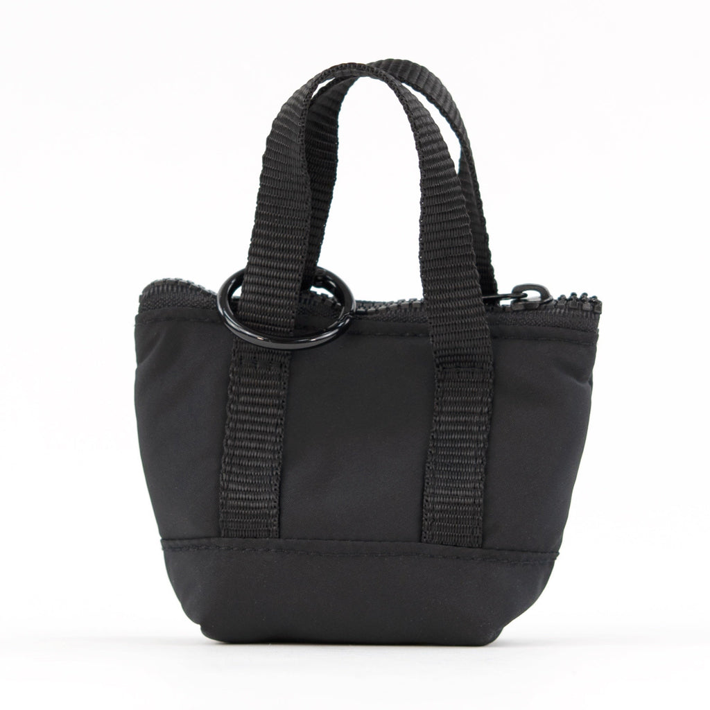 packlab Micro Nano Tote Keychain - Black Mini Tote Bag Coin Purse for Cards, Lip Balm & Everyday Essentials