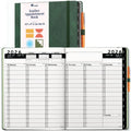 2026 Hardcover Appointment Book Planner 8.5 x 11 inch Dark Green Large Tabbed Daily Hourly Weekly Planner Schedule Book 15 Minute time Slots Business & Personal Planner Jan 2026 Dec 2026 Dark Green