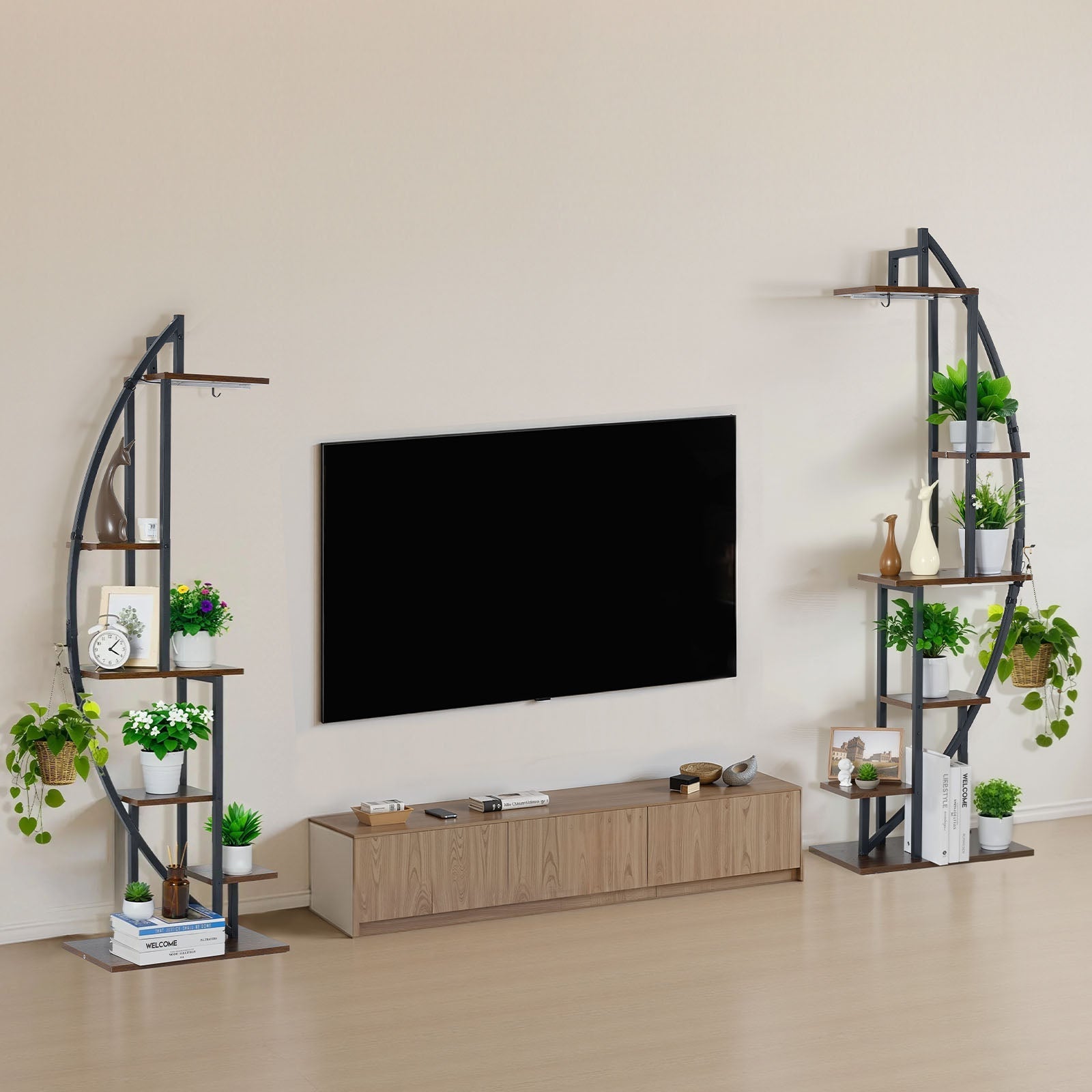 63" Tall 6-Tier Indoor Plant Stand with Grow Lights